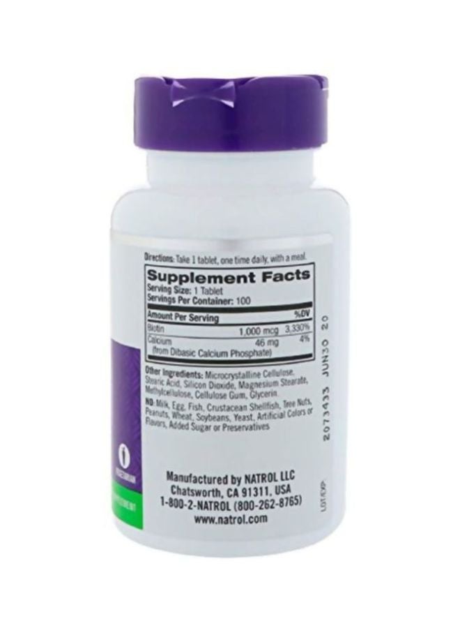 ناترول 100 قرص من البيوتين بتركيز أقصى بنكهة الفراولة سريعة الذوبان - Image 2